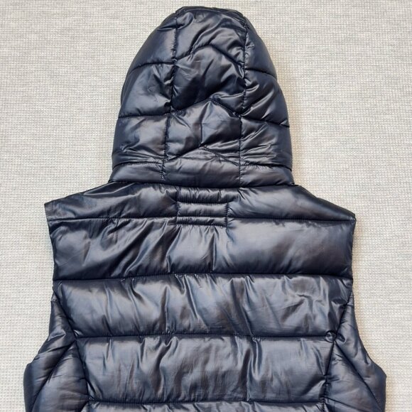 Zara Trafaluc Womens Blue Hooded Puffer Vest Snap Zip Pockets Insulated Sz Small - Picture 15 of 16